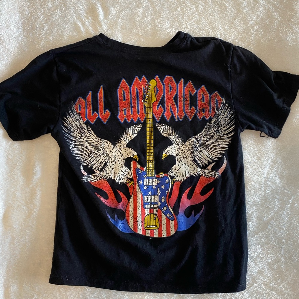 Blue Theory TheAll American Eagle Graphic Kids T-Shirt - Black Guitar